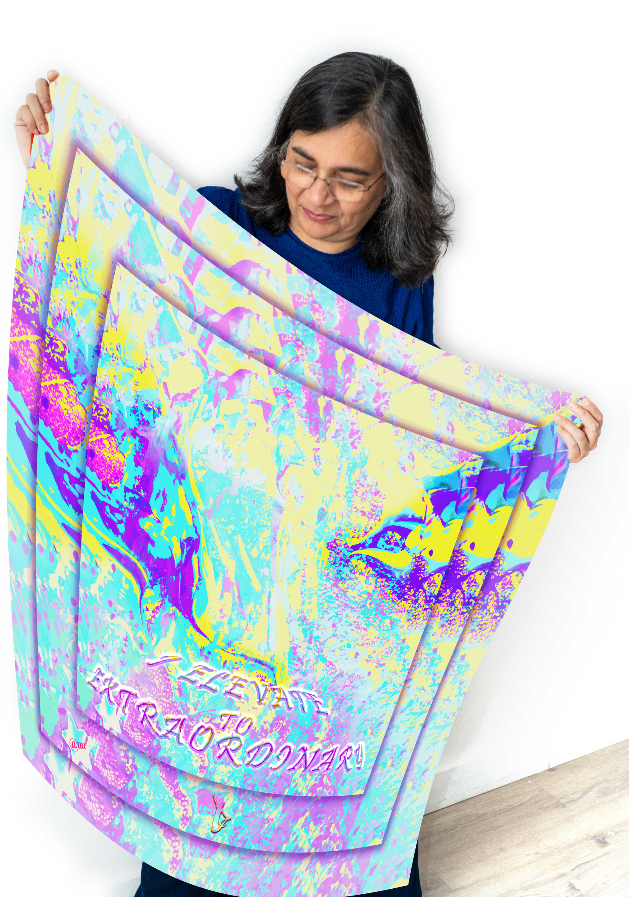 I ELEVATE TO EXTRAORDINARY Artistic Design Scarf