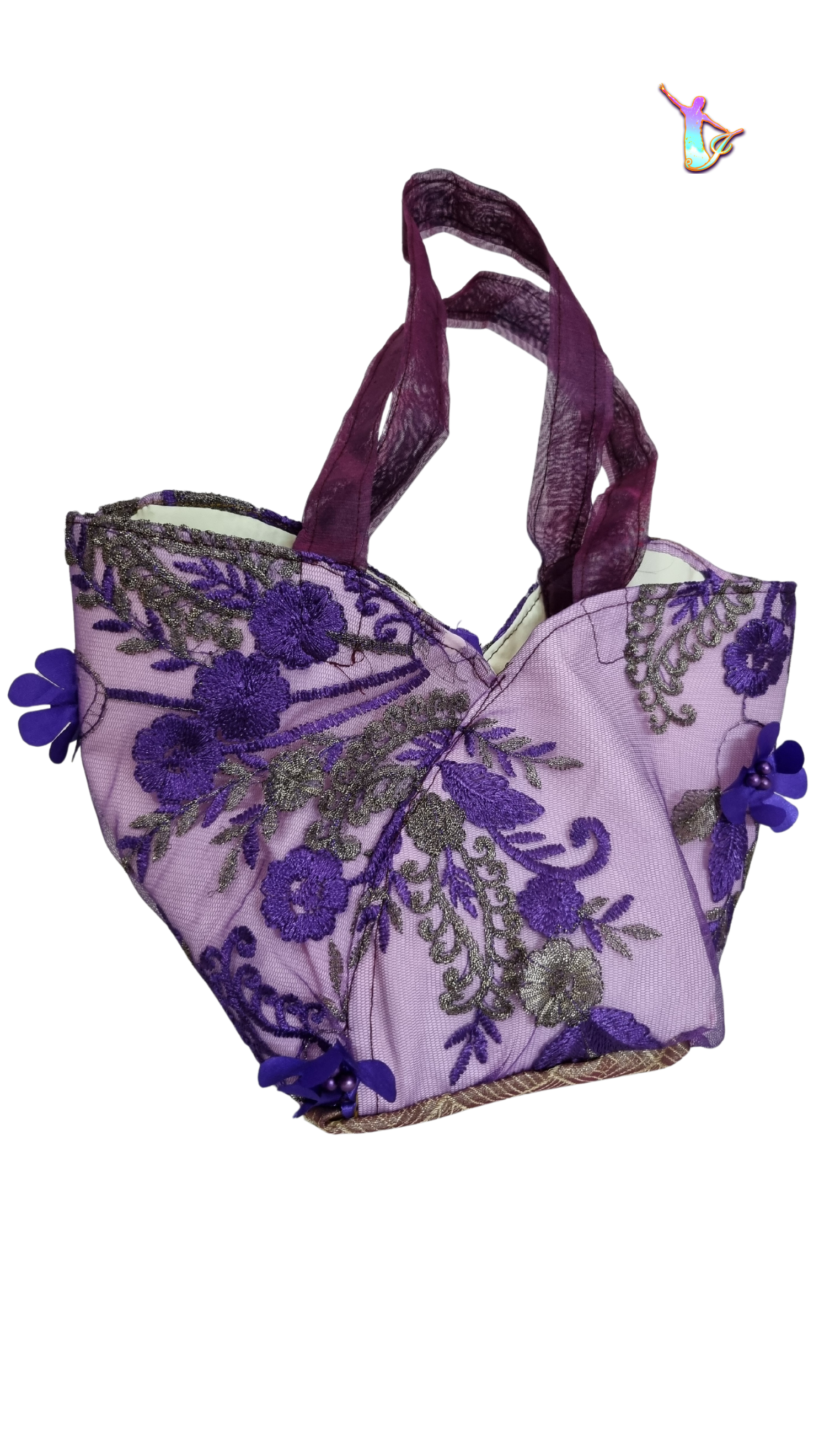 PURPLE FLOWERS Artisan Bag